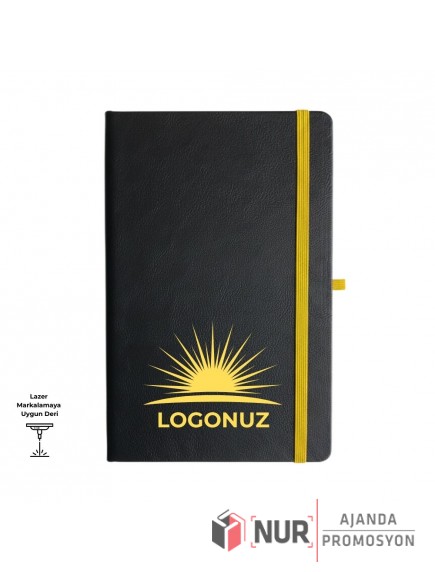 Termo Deri Kapaklı Lazer Baskıya Uygun Tarihsiz Lastikli Defter